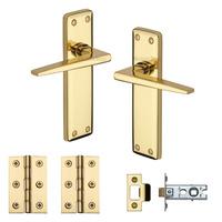 Heritage Brass Door Handle Lever Latch Kendal Design Polished Brass