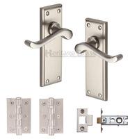 Heritage Brass Lever Latch Edwardian Satin Nickel