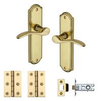 Heritage Brass Door Handle Lever Latch Howard Design Polished Brass