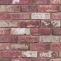 hemingway brick decorative wallpaper red