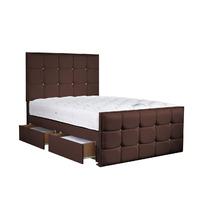 Henderson Brown Single Bed and Mattress Set 3ft no drawers