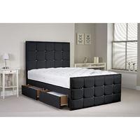 henderson black double bed and mattress set 4ft 6 with 2 drawers