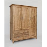 hereford oak 3 door gents triple wardrobe