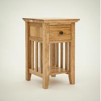 Hereford Rustic Oak 1 Drawer Narrow Bedside Table