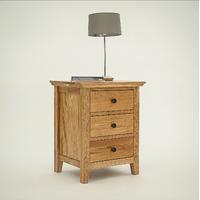 Hereford Rustic Oak 3 Drawer Bedside