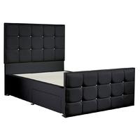 Henderson Black Double Bed Frame 4ft 6 with 2 drawers