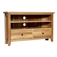 hereford rustic oak corner tv unit