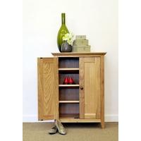 hereford rustic oak 2 door cupboard shoe cabinet