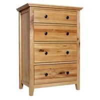 hereford rustic oak 4 drawer medium chest