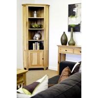 Hereford Rustic Oak Corner Display Cabinet