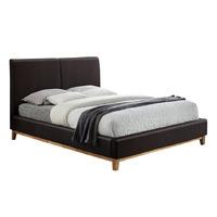 Helsinki Faux Leather Bed Frame King Brown