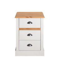 Hemsworth Pine Effect 3 Drawer Bedside Chest (H)650mm (W)450mm