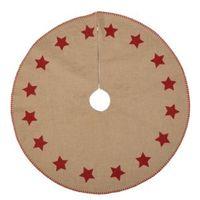 Hessian with Red Stars Tree Skirt
