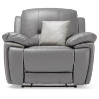 Henry Manual Leather Reclining Armchair Grey