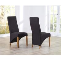 henley grey fabric dining chairs pair