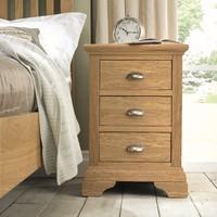 Heronford Oak 3 Drawer Bedside Cabinet