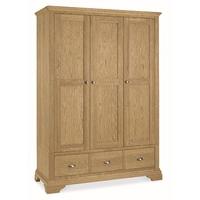 heronford oak 3 door 3 drawer wardrobe