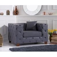 heidi chesterfield grey leather armchair