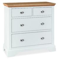 Heronford Oak and Ivory 2 Over 2 Drawer Chest