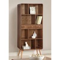 helsingborg walnut wide bookcase