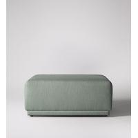 Hessen Ottoman in Jade Brushed Linen-Cotton