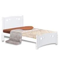 Heart White Wooden Bed Frame Small Double