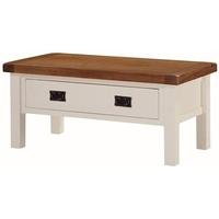 heritage stone painted small coffee table with drawer