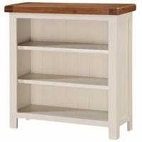 heritage stone painted low wide bookcase