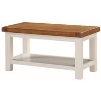 heritage stone painted small coffee table with shelf