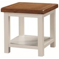 heritage stone painted end table with shelf