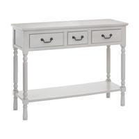 Heritage 3 Drawer Console Table, Grey