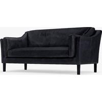 hendrix 2 seater sofa black premium leather