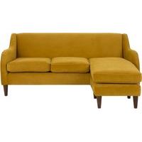 Helena Large Corner Sofa, Plush Tumeric Velvet