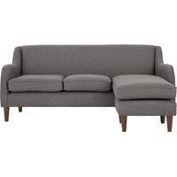 Helena Large Corner Sofa, Textured Weave Smoke Grey