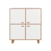 Henge Large Storage Unit, Oak and White