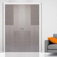Hermes Chocolate Grey Flush Internal Door Pair is 1/2 Hour Fire Rated and Prefinished