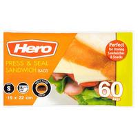 Hero Press N Seal Sandwich Bags 60 Pack