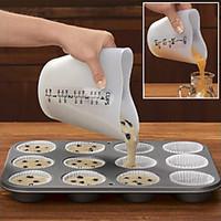 Heart Shape Silicone Measuring Cup Cake Batter Dispenser With Measuring Label