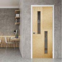 hermes oak 2l door with clear safety glass prefinished