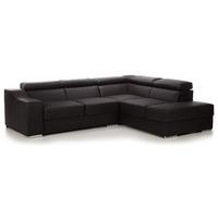 Henderson Faux Leather Corner Sofa Right Hand Brown