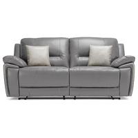 henry manual leather 3 seater reclining sofa grey