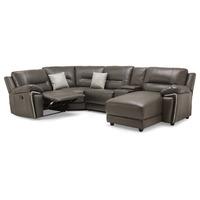 Henry Electric Leather Reclining Corner Sofa Black Right