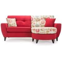 hepburn fabric 3 seater floral chaise lime