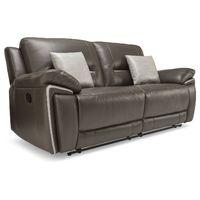 Henry Manual Leather 3 Seater Reclining Sofa Black