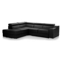 Henderson Faux Leather Corner Sofa Left Hand Black