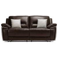 Henry Manual Leather 3 Seater Reclining Sofa Brown