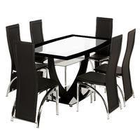 Henley 6 Seater Glass Dining Set