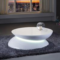 Helix Coffee Table In White High Gloss With LED Light