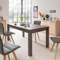 Helena Wooden Extendable Dining Table In Dark Concrete