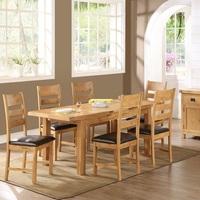 heaton extendable dining set large in solid oak with 6 chairs